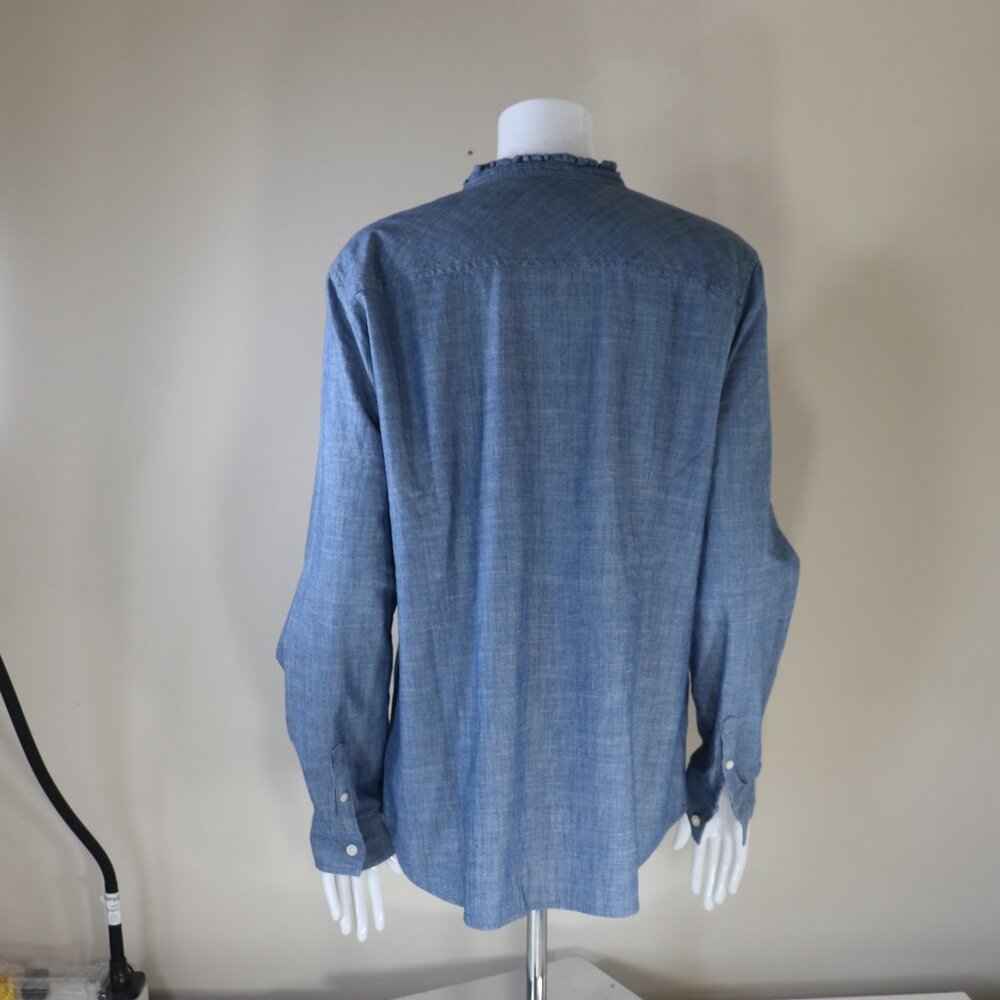 Tommy Hilfiger Chambray Roll Tab Sleeve Classic Fit Casual Button Shirt Large - Picture 2 of 10